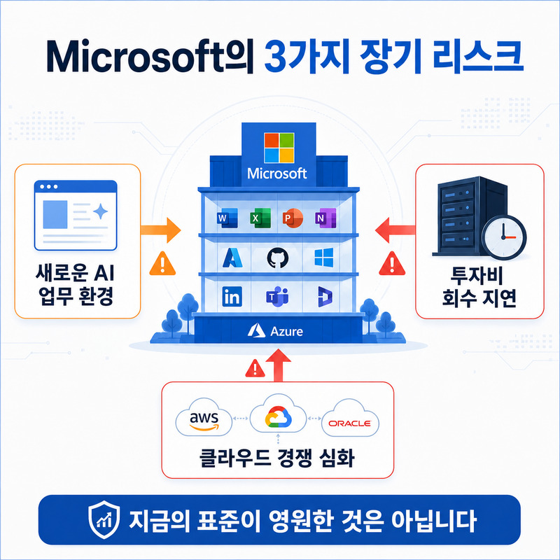 새로운 업무 환경과 투자비 회수 지연, 클라우드 경쟁으로 정리한 마이크로소프트 AI 리스크
