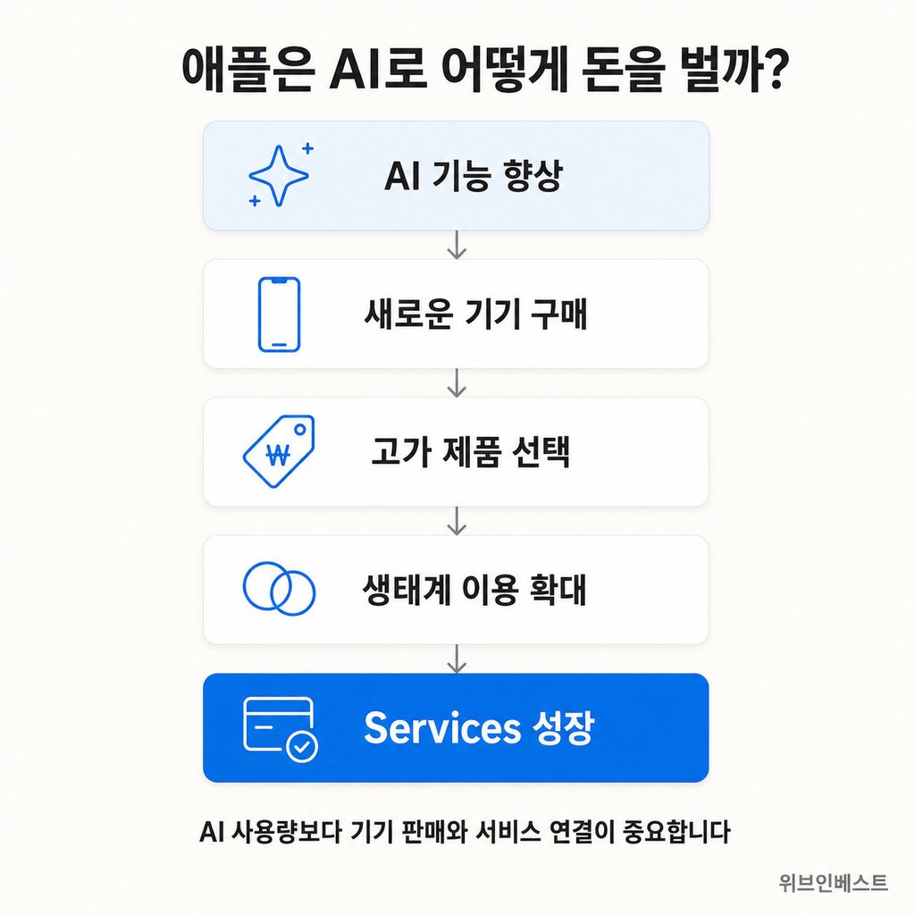 AI 기능 향상부터 기기 구매와 Services 성장으로 이어지는 애플 AI 수익화 구조