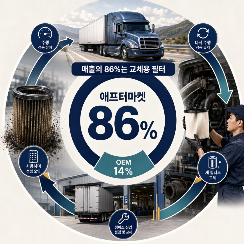 ATMU 매출의 86%를 차지하는 애프터마켓 필터 교체 반복매출 구조