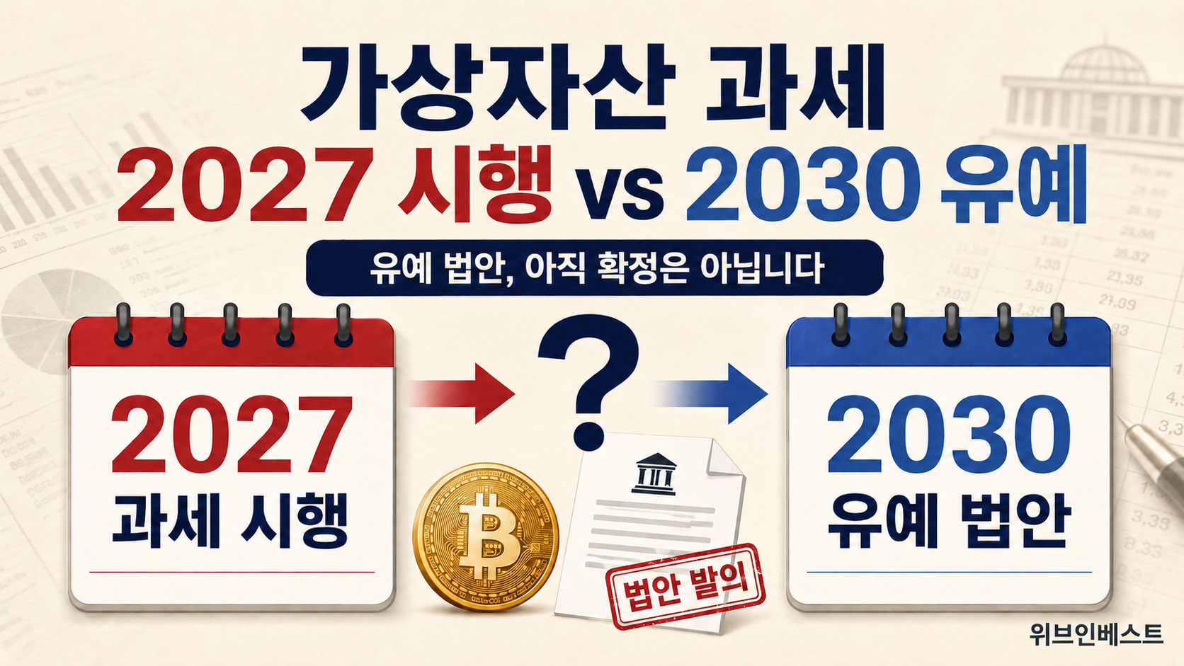 가상자산 과세 유예 법안과 2027년 시행 및 2030년 연기 가능성 비교