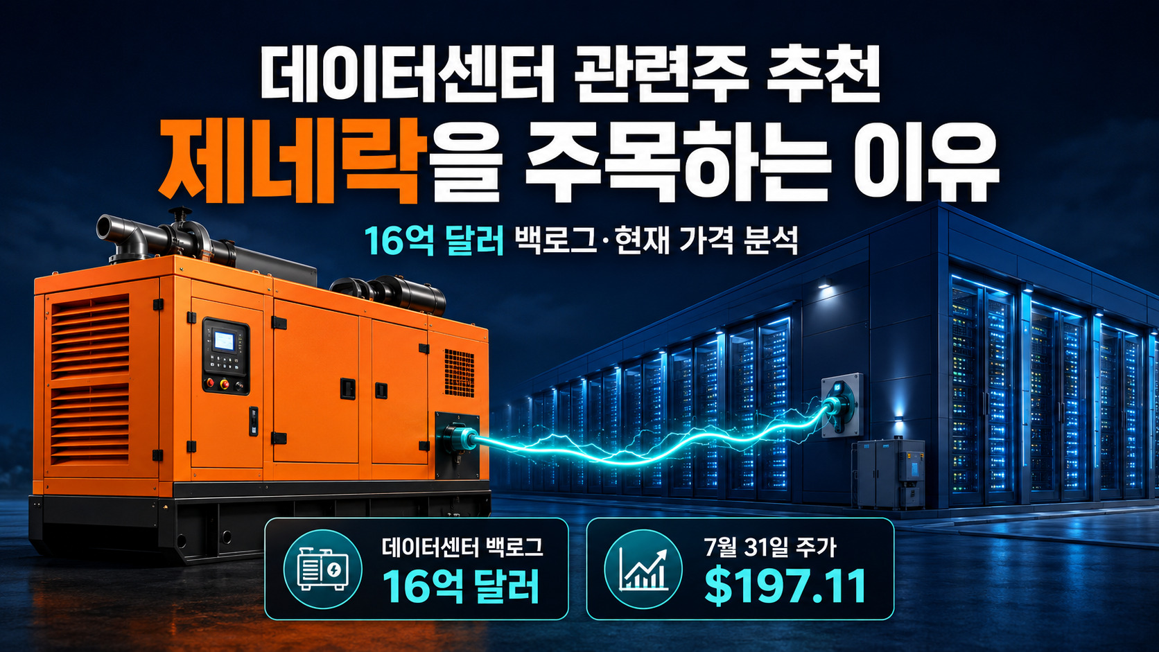 데이터센터 관련주로 주목받는 제네락의 백업 발전기와 데이터센터