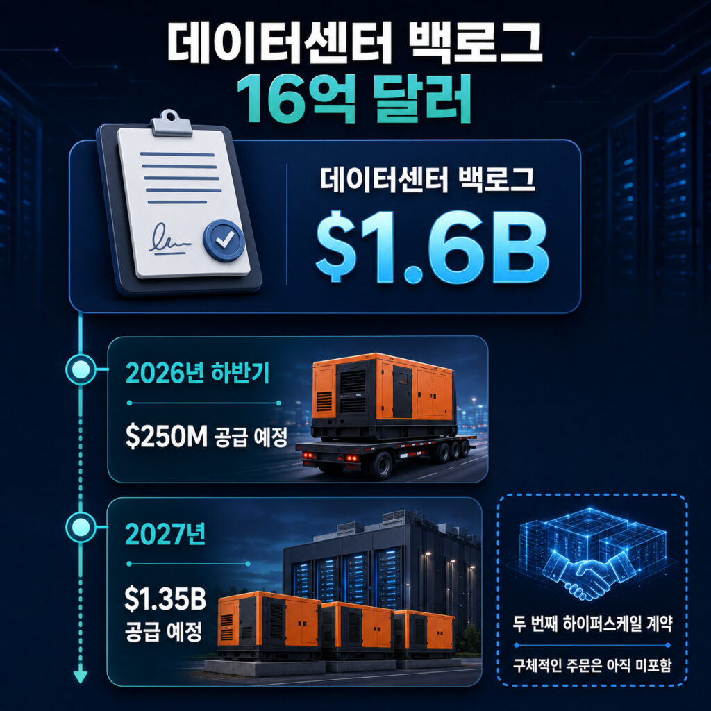 제네락의 16억 달러 데이터센터 백로그와 2026년·2027년 공급 일정