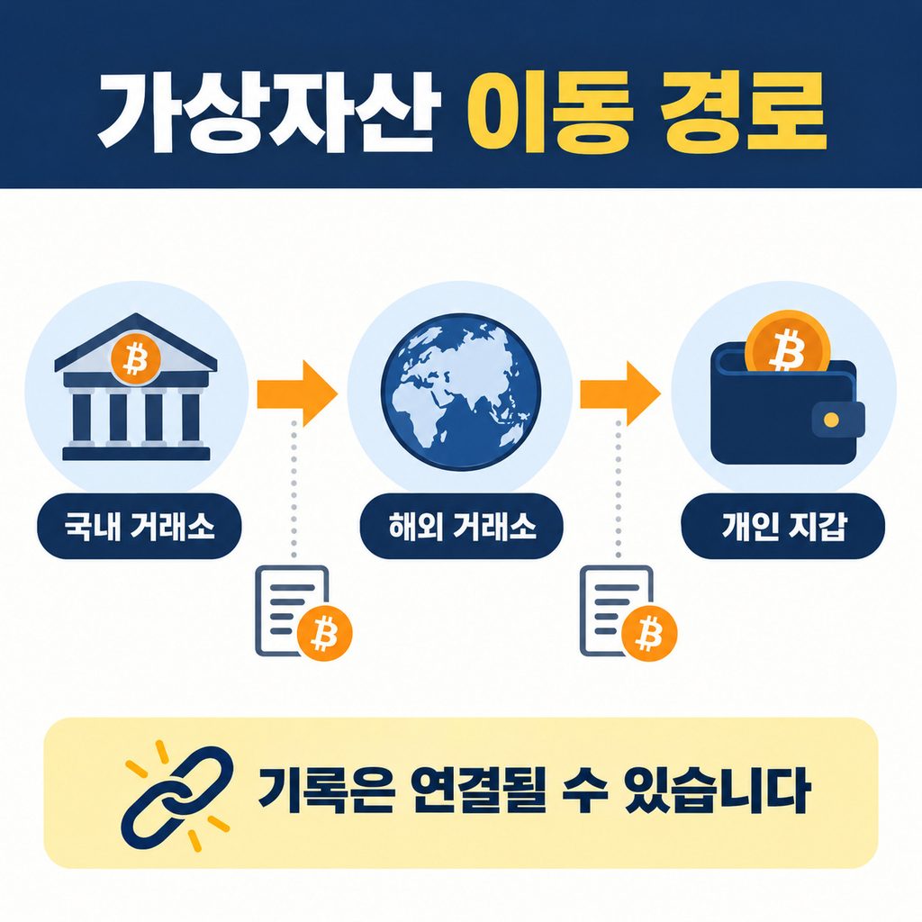 국내 거래소 해외 거래소 개인 지갑으로 이어지는 가상자산 이동 경로