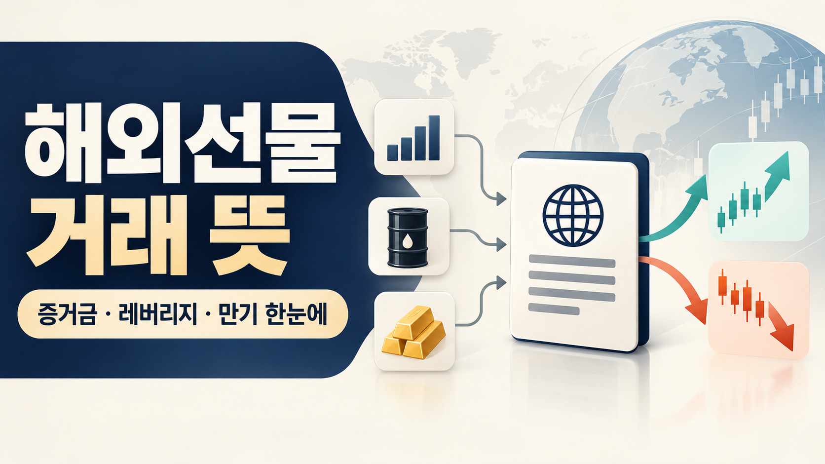 해외선물 거래 뜻과 증거금, 레버리지, 만기 구조를 보여주는 안내 이미지